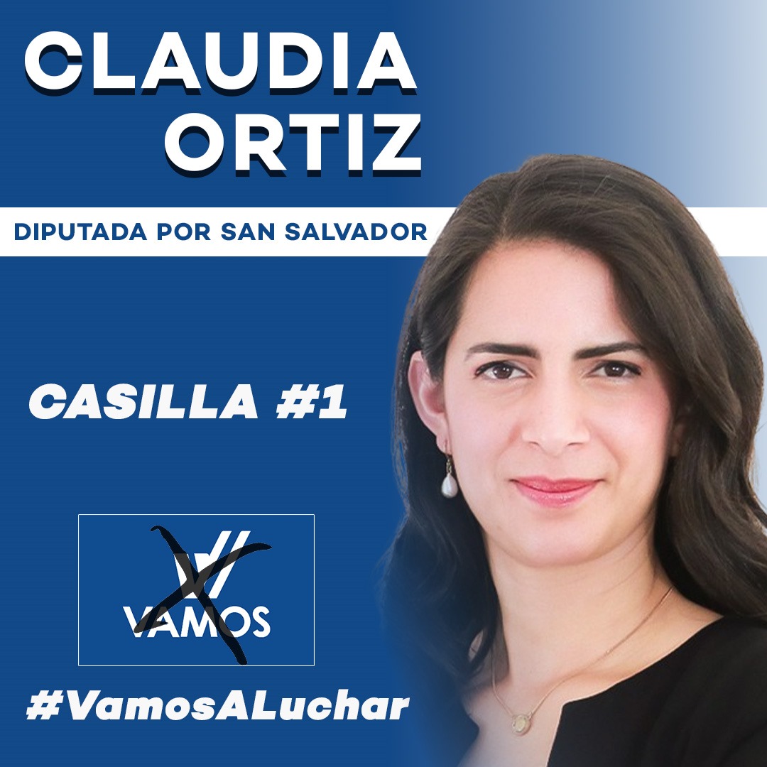 vamoselsalvador's tweet photo. 🗳️✖️

En VAMOS, lo tenemos claro. Tú debes ser la prioridad de todas las políticas públicas.

Vota por VAMOS este 4 de febrero. Vota por @ClaudiaOrtizSV, casilla 1 por San Salvador. 

La Asamblea es la clave.  

Por una vida digna, #VamosALuchar. ✅💪🏼 https://t.co/uvCoGAcuUd