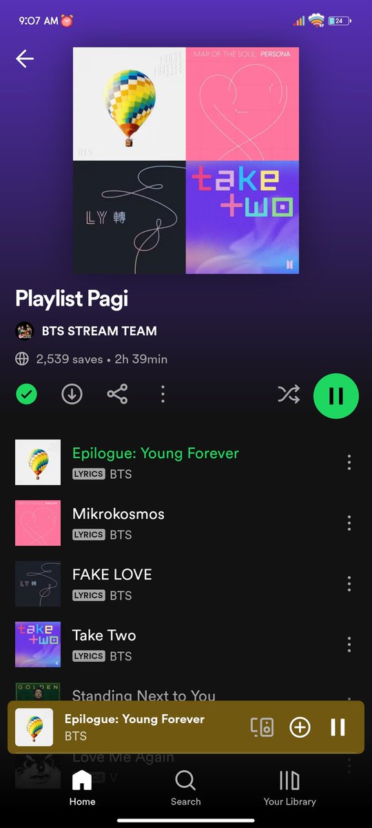 chasameow's tweet photo. @apobangpobase ARMY ON THE MORNING PLAYLIST https://t.co/YUz4kNVygi