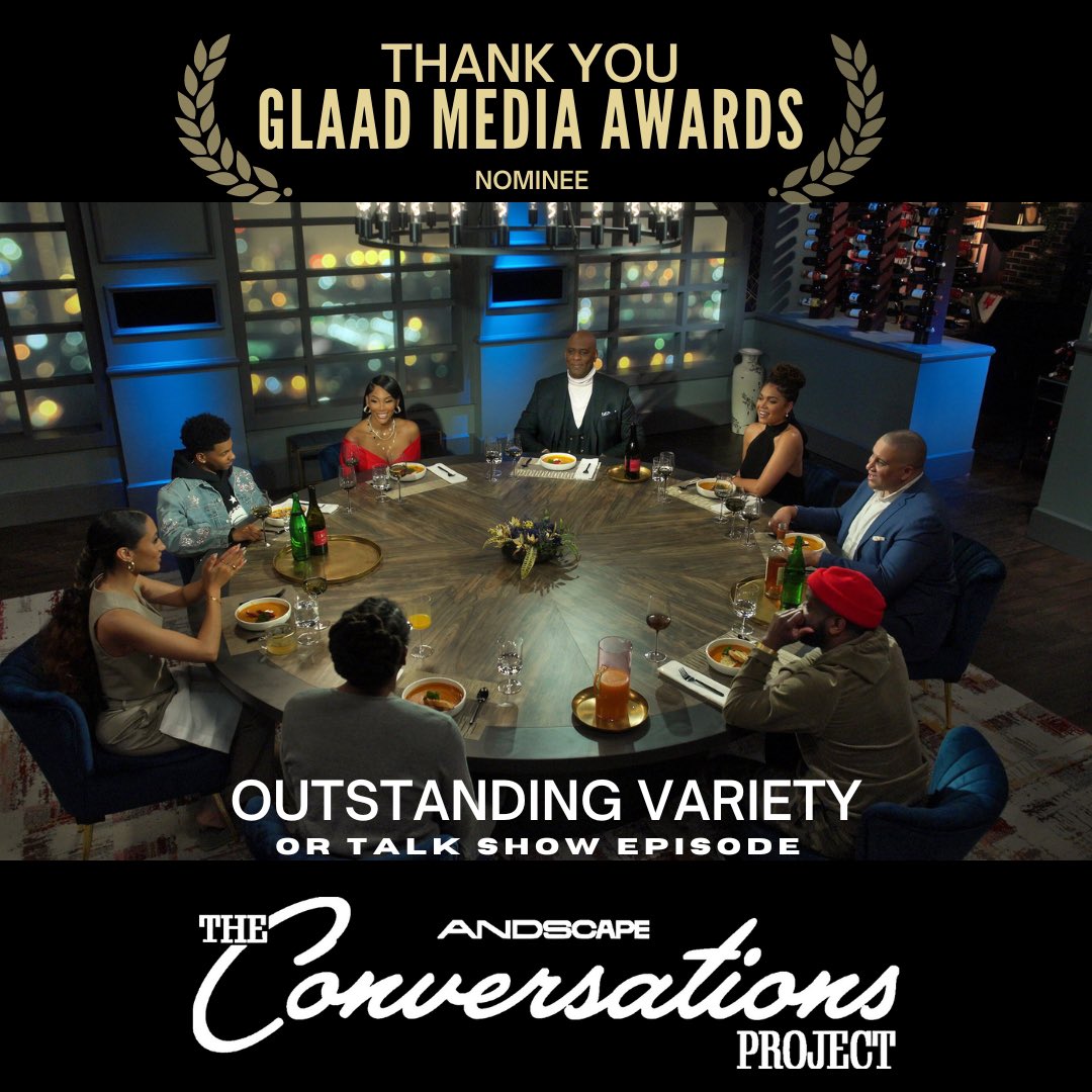 Lisardurden's tweet photo. #BreakingNews! We are thrilled to share the excitement that the #Hulu Series #TheConversationsProject was nominated for a #GLAAD Media Award celebrating the incredible stories and voices within the LGBTQ+ community on television. I am so grateful for this recognition and the opportunity to have served as the #SupervisingStoryProducer to contribute to the conversation. #ClapForThat! #Andscape,
#UglyDogEntertainment and the entire cast and crew thank you to everyone who has supported us on this journey! #NowThisIsASippableMoment!!👇🏾#IKeepsTheCameraHot!! #ABCNewsContributor!! #IGetPaidToTalk!! #GLAADNominee! #GlaadMediaAwards! #GlaadAwards! #LGBTQRepresentation! #LGBTQIAStories! #GratefulHeart!
Hosts: #ElaineWelteroth #MarcSpears #DavidLawrence
At the Table: #BettGray, #MingLee, ##BarrettDoss and #RellBattle #CamFAwesome.
Exec Producers - #AcRoe, #NoEgoFilms, @tbakersimmons
