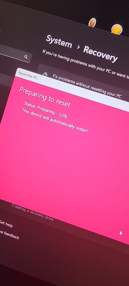 tinaamarie_'s tweet image. It&apos;s happening... Factory Resetting my PC
Hope I haven&apos;t forgotten anything

#PCreset #factoryreset