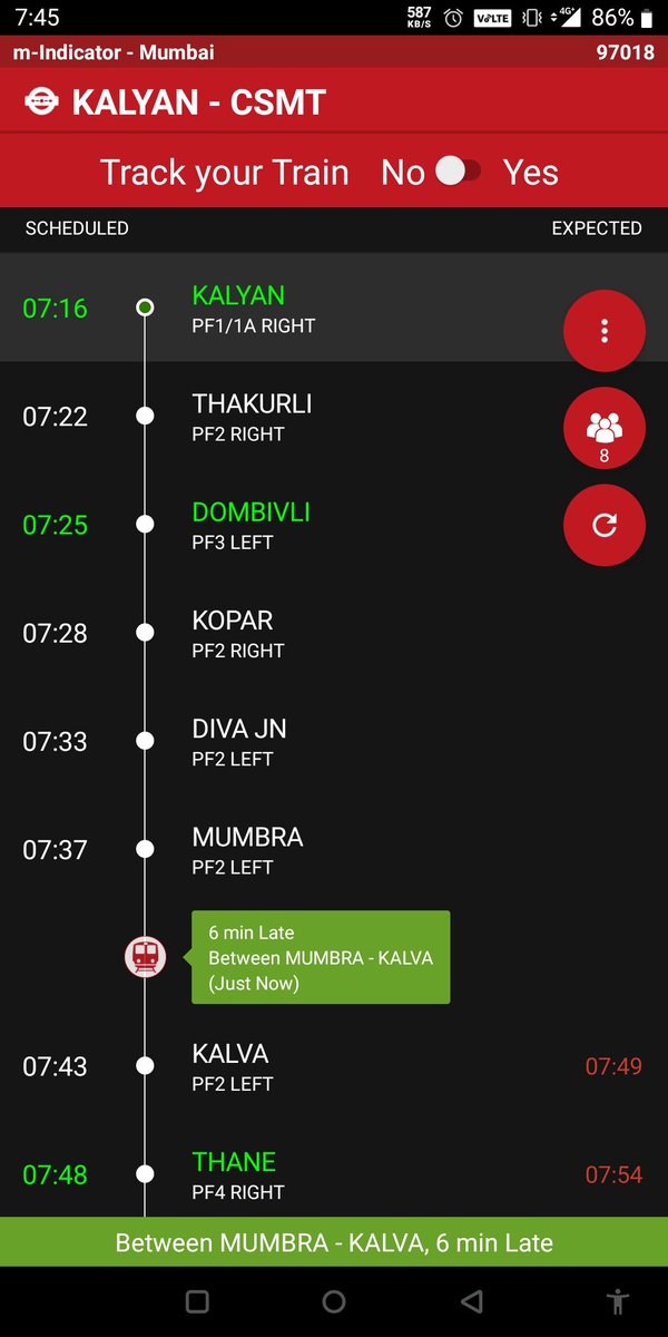 sumitangne's tweet photo. @Central_Railway @drmmumbaicr 
A lot of ticketless commuters boarding AC slow local that starts from Kalyan at 7:16 am. This happens specially at Diva, Kalwa and Mumbra stations. Request you to arrange for strict ticket checking onboard. https://t.co/u2WwegcTbe