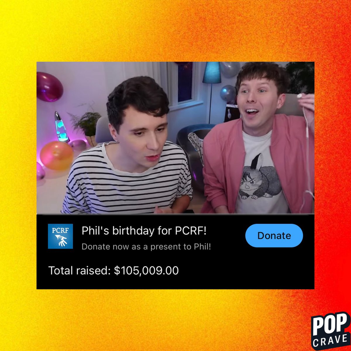 Dan and Phil’s livestream celebrating Phil’s birthday was able to raise over $100,000 for the Palestine Children’s Relief Fund.