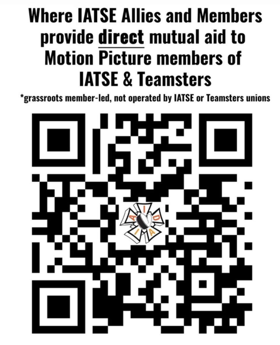 AID IA a mutual aid resource created by #IATSE rank & file members where members & allies can provide direct aid in a variety of ways to IATSE & #Teamsters union folk in need. Showing them we have their backs now, & in the future. However you can help appreciated. Let’s do this!