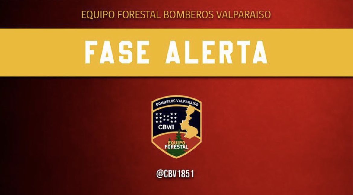 Por instrucción del comandante, el Equipo Forestal Bomberos Valparaíso pasa a FASE DE ALERTA, de acuerdo con la activación por parte del Sistema Nacional de Operaciones <a href="/SNOBomberos/">Sistema Nacional de Operaciones</a>, en el marco de los incendios activos que se mantienen en el país