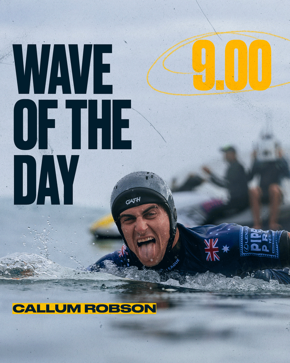 wsl's tweet photo. Day 1 is done and dusted with the wave of the day going to #CallumRobson! 🇦🇺 

Tune in for the next call at the @Lexus #PipePro: February 1 | 7:45 am HST.

@YETICoolers https://t.co/VqQaPpJ9sR