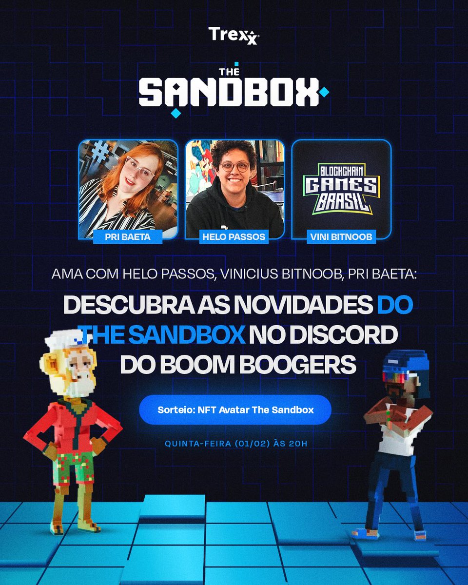 🚀 Salve Salve Treinadores!

<a href="/TheSandboxGame/">The Sandbox</a> é um dos projetos mais fortes da Web3 e um dos gigante no universo blockchain. 

À medida que o metaverso amadurece e engaja usuários globalmente, The Sandbox está na vanguarda dessa evolução digital. Venha descobrir as últimas