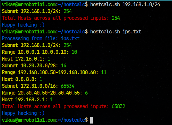 mrrobot1o1's tweet image. While engaging in a pentest, I&apos;m often asked about counting IPs, even in mixed formats like CIDR, ranges, or single addresses. To streamline this I created a handy script utilizing ipcalc which supports mixes of formats.

github.com/mrrobot1o1/hos… 

#cybersecurity #networking #Tool