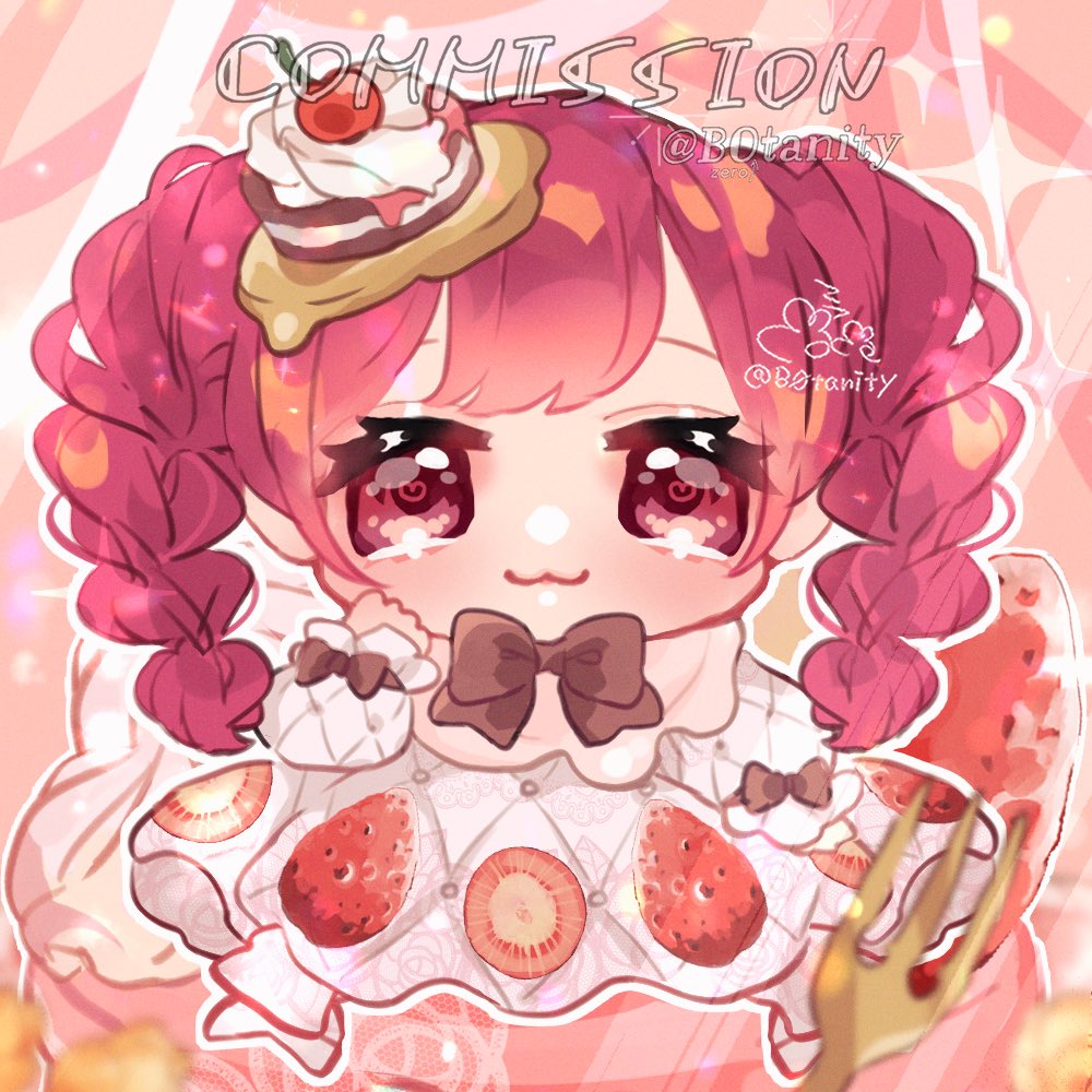 「ショーケースの中でおすましするバレンタインケーキ量産●7〜10日納品(仮)※お急」|もずめ＠依頼◎/7件進行中のイラスト