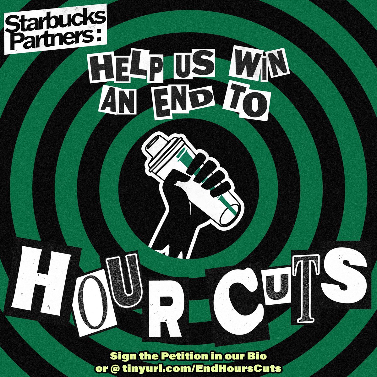 Starbucks’ “benefits” aren’t genuine benefits if your hours can be cut so much that you lose access to them. Partners, join us in the fight for stable schedules and guaranteed hours: tinyurl.com/EndHoursCuts