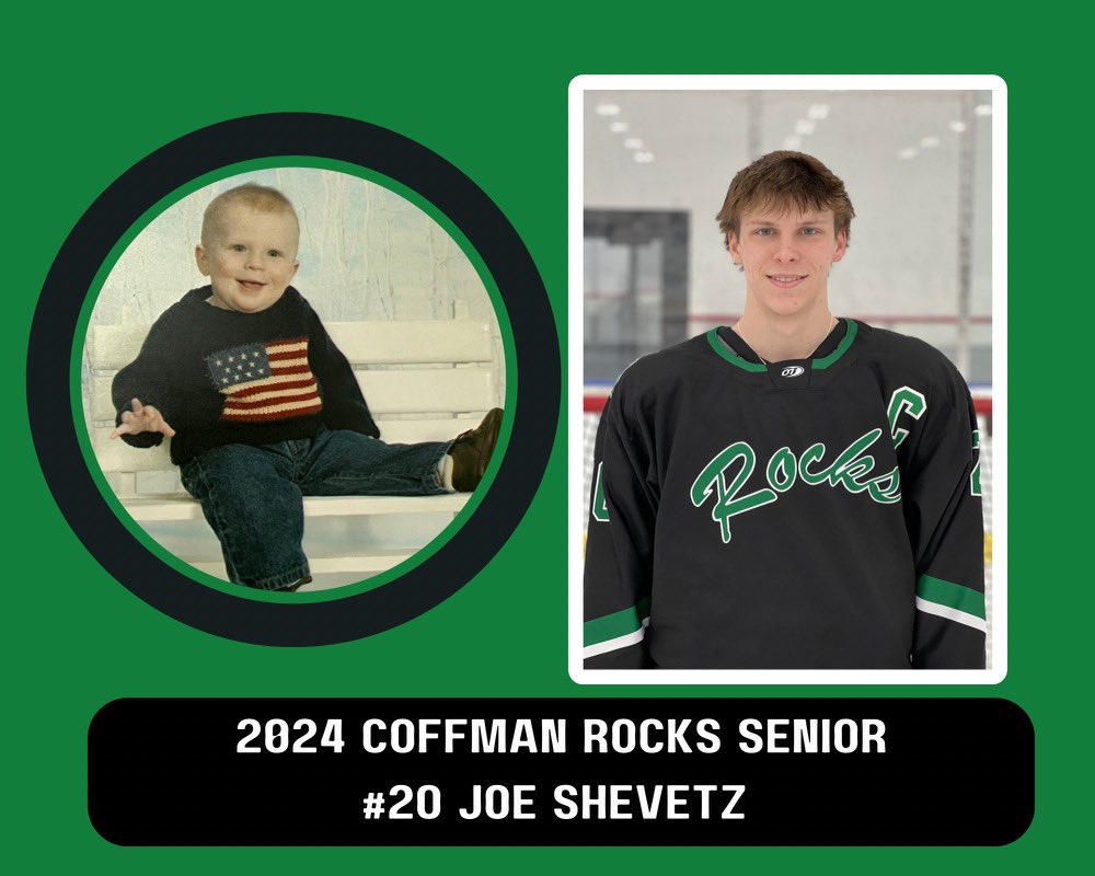 You guessed it - Joe Shevetz #20! Come support the seniors this Friday as the Coffman Rocks take on NE Storm at 8:30 at the Dublin Chiller. Senior ceremony before the game!