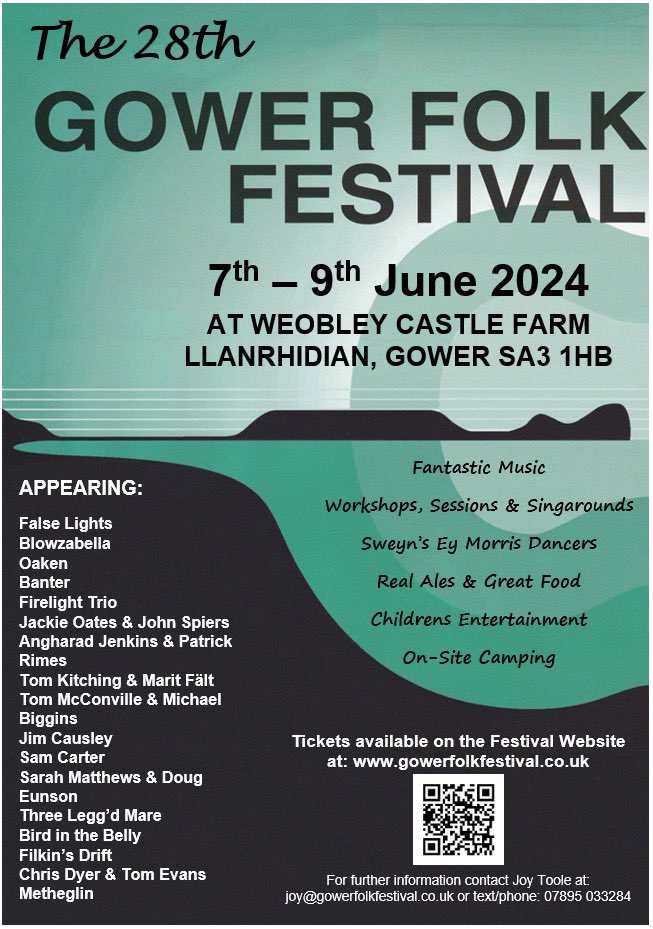 A few weeks after our tickets went on sale and they are going fast! Get in quick - we sold out completely in 2022 and 2023! Full line-up below👇🏼 #FolkMusic #FolkFestival #GowerFF2024