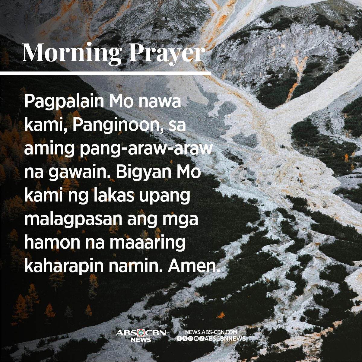 ABSCBNNews's tweet photo. Pagpalain mo kami, Panginoon. https://t.co/TTqqdGaYDi