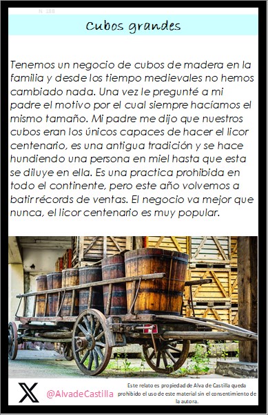 AlvadeCastilla's tweet photo. ✒️Cubos grandes.
📷Hay placeres antiguos que las nuevas generaciones ansían probar solo por el morbo.
#relatos
#Historia
#Cuento
#Fabula
#ALDCA https://t.co/EW6NLypCQV