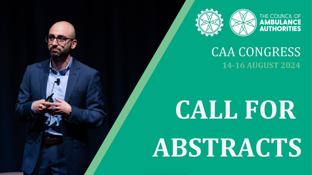 The 2024 CAA Congress call for abstracts are now open! 🎉 If you're involved in ambulance, health and/or emergency sector, this is the perfect opportunity to share your knowledge, innovation, success stories, and ideas. Learn more: loom.ly/nzTKnu4