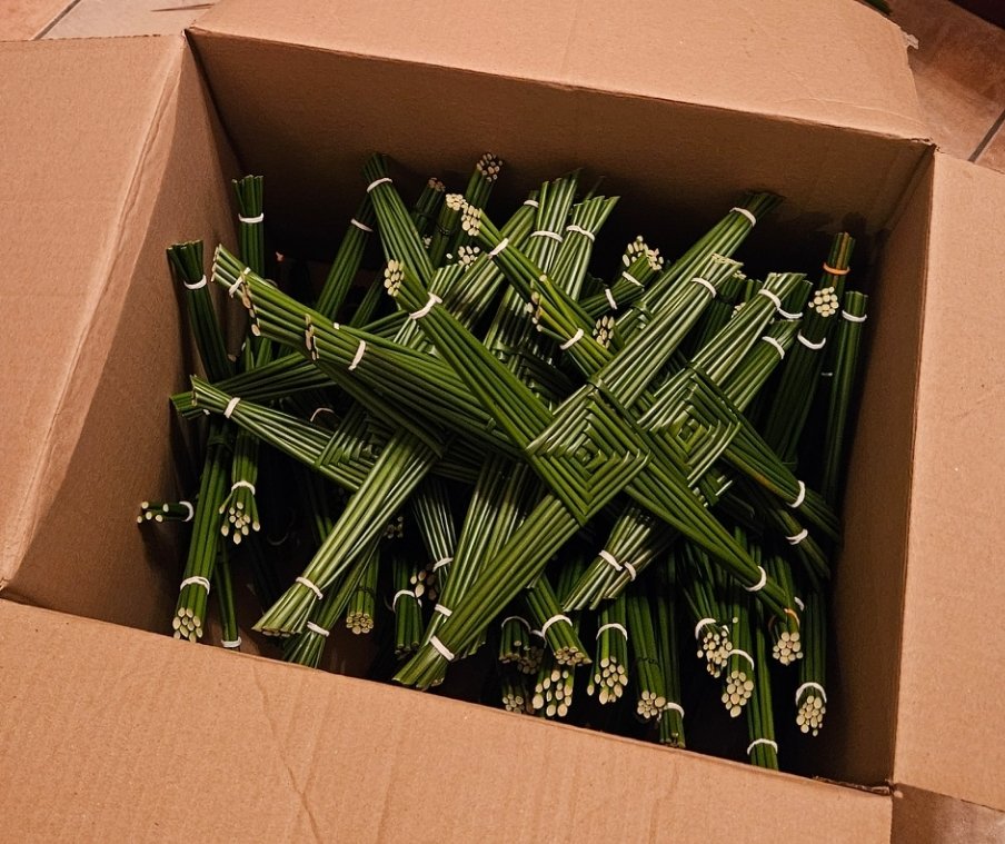 SMountmellick's tweet photo. With thanks to our TY students @mountrathcs Emma, Ella &amp; Rachel for making crosses with our residents and preparing the alter for St Brigids day mass. @MountmellickPa1 #brigid1500 https://t.co/L3ElRwOwK6