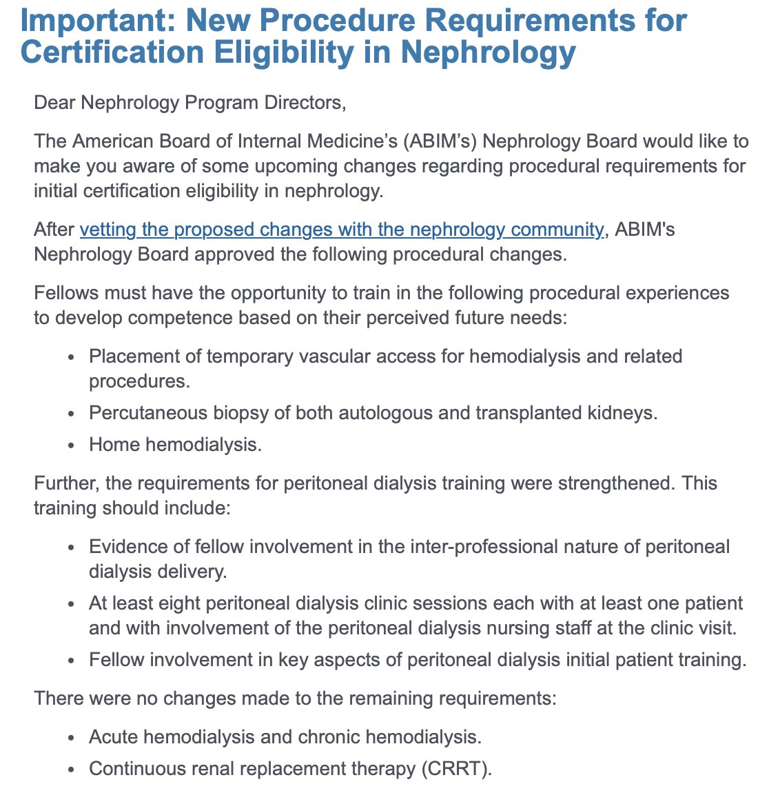 Thank you <a href="/ABIMFoundation/">ABIM Foundation</a>, and thank you task force and <a href="/Nephro_Sparks/">Matthew Sparks, MD</a>. We can finally stop our wink wink "Don't ask don't tell" policy on this topic.