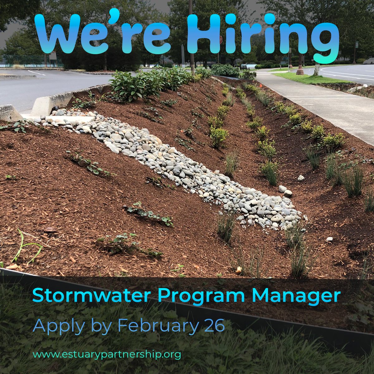 We are hiring a #Stormwater Project Manager to join our Community Programs Team and manage stormwater retrofit projects in lower #ColumbiaRiver communities. Applications due Monday, February 26 at 4pm. Please share with  your networks! estuarypartnership.org/stormwater-pro…