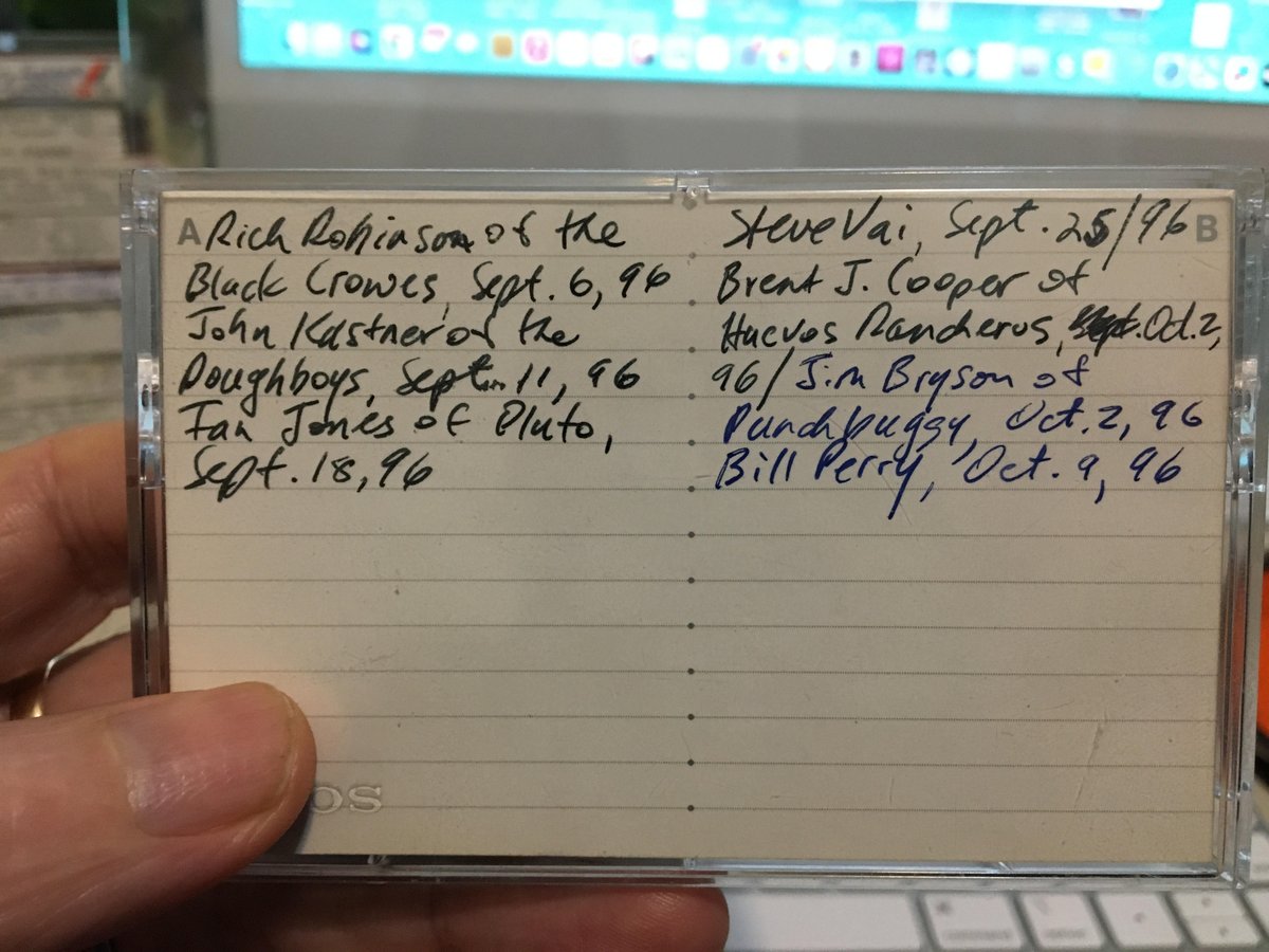 earofnewt's tweet photo. which one of these interviews from 1996 would you most like to hear? #TheBlackCrowes #TheDoughboys #Pluto #SteveVai #HuevosRancheros #Punchbuggy #BillPerry https://t.co/yxv9UR4jjk