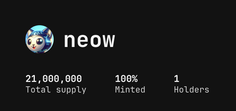 😼 $NEOW logo updated on doggy.market/neow
thanks to <a href="/elonmusk/">Elon Musk</a>