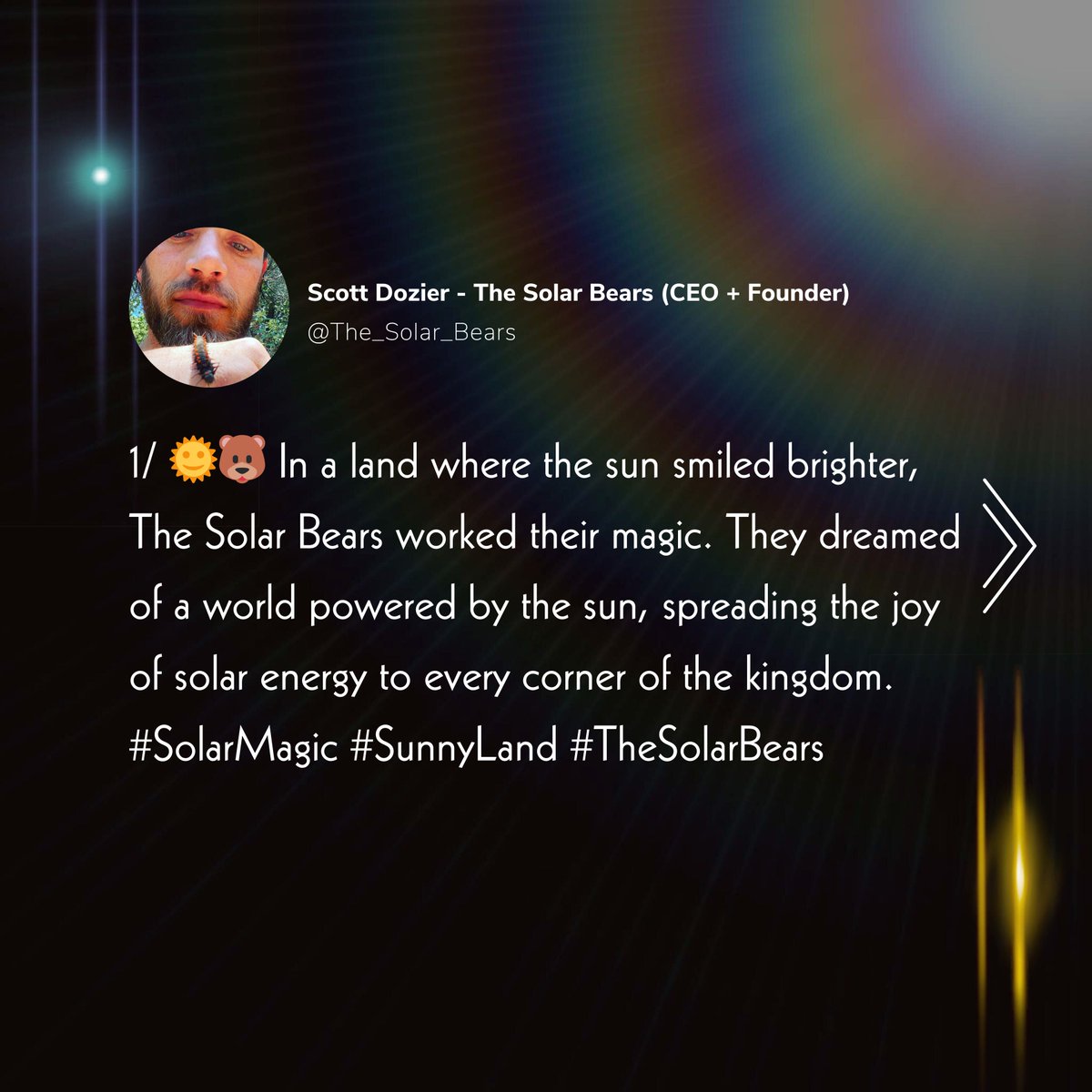 The_Solar_Bears's tweet photo. 1/ 🌞🐻 In a land where the sun smiled brighter, The Solar Bears worked their magic. They dreamed of a world powered by the sun, spreading the joy of solar energy to every corner of the kingdom. #SolarMagic #SunnyLand #TheSolarBears

Contact: https://t.co/8NrcVNuSgk https://t.co/uVEkh8fy5p