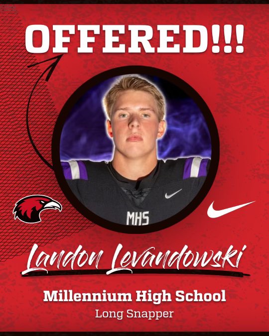Landon Levandowski (@levandowskil53) on Twitter photo Blessed to receive an offer from Simpson university. Looking forward for my official visit <a href="/SimpsonRedHawks/">Simpson Red Hawks</a>
Thank you <a href="/CoachGrimshaw76/">Jerry Grimshaw</a>
<a href="/CoachEarly_MHS/">Lamar Early</a> <a href="/milindz_95/">Mike Lindsey</a> <a href="/MillenniumFB/">Millennium Football</a> <a href="/RonTBAOL/">Ron Sowers</a> <a href="/gridironarizona/">Gridiron Arizona</a> <a href="/steverausch17/">Rausch Kicking</a> <a href="/KohlsSnapping/">Kohl's Snapping Camps</a> #AzEliteLongsnapping Blessed to receive an offer from Simpson university. Looking forward for my official visit <a href="/SimpsonRedHawks/">Simpson Red Hawks</a>
Thank you <a href="/CoachGrimshaw76/">Jerry Grimshaw</a>
<a href="/CoachEarly_MHS/">Lamar Early</a> <a href="/milindz_95/">Mike Lindsey</a> <a href="/MillenniumFB/">Millennium Football</a> <a href="/RonTBAOL/">Ron Sowers</a> <a href="/gridironarizona/">Gridiron Arizona</a> <a href="/steverausch17/">Rausch Kicking</a> <a href="/KohlsSnapping/">Kohl's Snapping Camps</a> #AzEliteLongsnapping