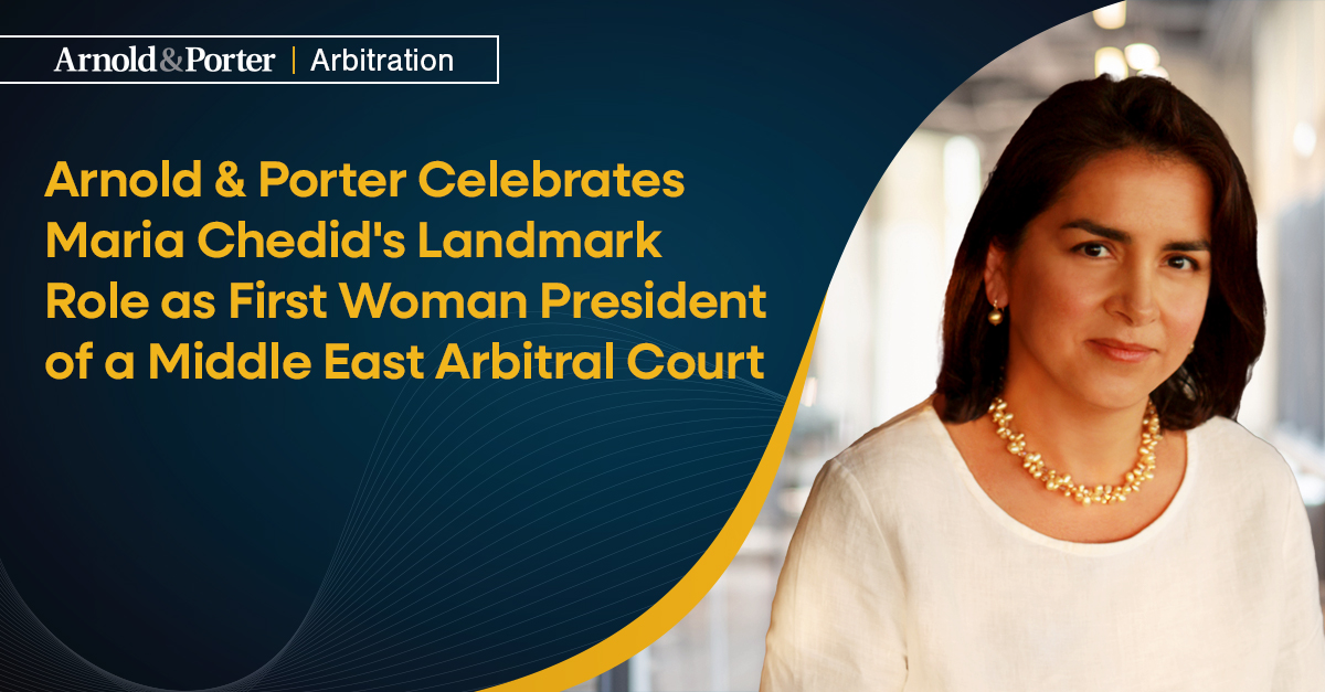 Congrats to partner Maria Chedid on her appointment as President of the inaugural Court of Arbitration at <a href="/ArbitrateAD/">arbitrateAD</a> — the 1st time a woman will serve as the president of an arbitral court in the #MiddleEast. 

Learn more ➡️ bit.ly/4bkl39l 

#arbitration #womeninlaw
