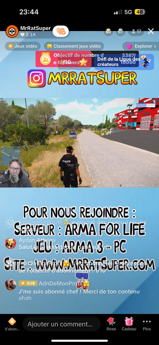 theaupoint's tweet photo. Le premier sub TikTok c’est bibi @MrRatSuper 😂 https://t.co/yF7wdOPPfd