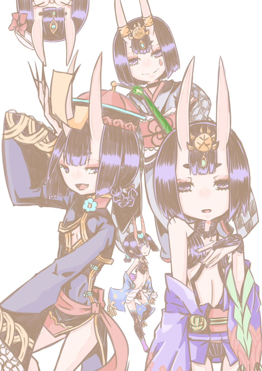 酒呑童子(Fate) 「おはようございますー(`・∀・')もくようび今週も後少しがんばりませう(๑&gt」|あさぎりまお＠お仕事募集中☆ミのイラスト