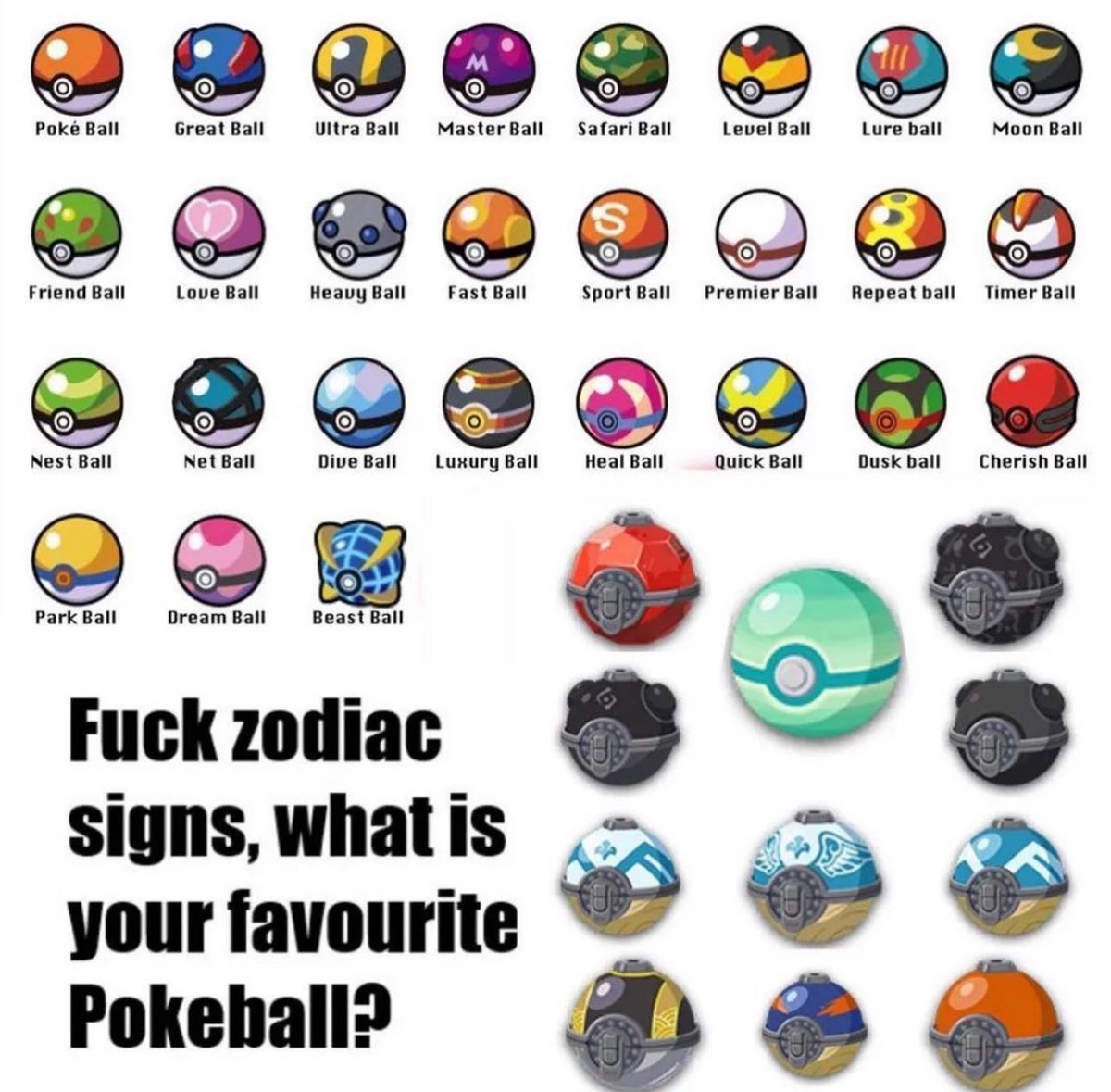 Question: What’s your favourite pokeball from the Pokemon games?