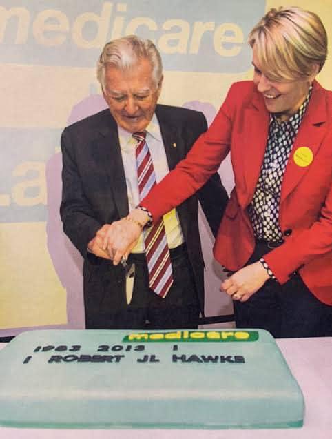 Medicare is 40 today. 10 years ago I joined Bob Hawke to celebrate Medicare’s 30th. 

Bob isn’t with us today, but his vision of healthcare in Australia is. The cheapest, simplest, and fairest healthcare system. Here’s to Bob, and here’s to Medicare.