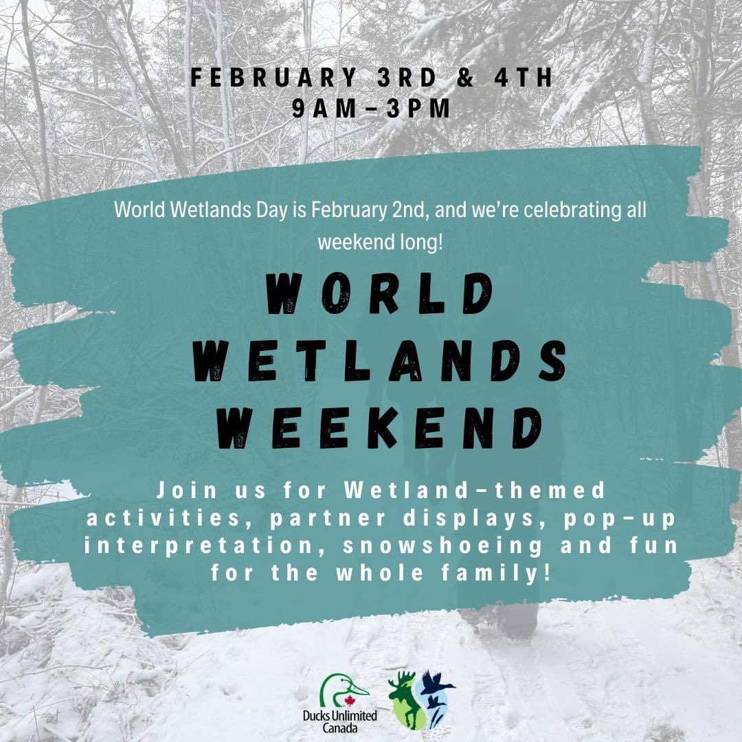 #WorldWetlandsDay is coming up! We’re celebrating all weekend long at the Wetland Centre, Shubenacadie Wildlife Park! Join us and <a href="/ShubenacadieSam/">Shubenacadie Sam</a> for a weekend of family fun including pop-up interpretation, wetland and more! 

<a href="/ducanada/">Ducks Unlimited CAN</a>