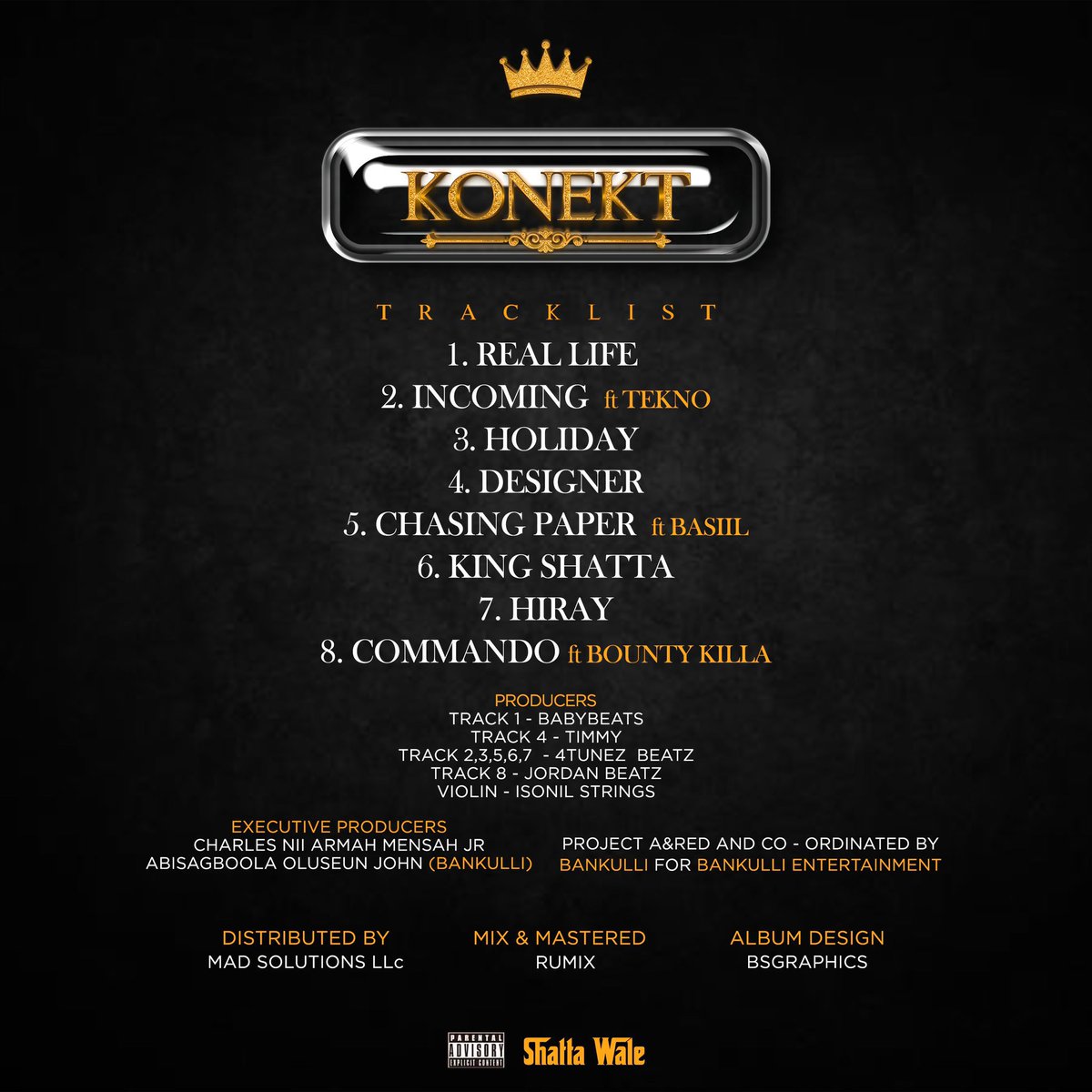 Tracklist on 2February let all come together to support Ghana music to move forward 
#ShattaMusic🌎
 #KONEKTALBUM🌎