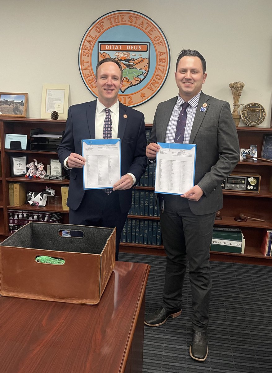 Today, Rep. Smith (<a href="/azaustinsmith/">Austin Smith</a>) and I introduced companion legislation to those measures introduced by Sens. Hoffman (<a href="/JakeHoffmanAZ/">Jake Hoffman</a>) and Mesnard (<a href="/JDMesnard/">J.D. Mesnard</a>) to renew #Prop123. 

It’s time we use NEW dollars to bypass the education bureaucracy and get 100% of these dollars