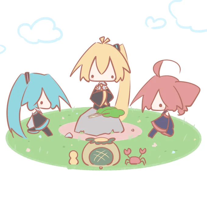 #今月描いたイラストを晒そう 1月分のちびちゃんズ 