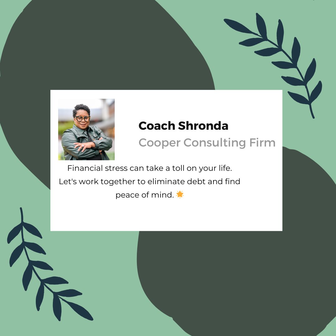 cooperconsult4's tweet photo. Say goodbye to financial stress and hello to a debt-free life! 🌈 Let's navigate the path to financial empowerment together. 💪💼 #DebtStress #MoneyCoach https://t.co/Fzh7BNDKOw