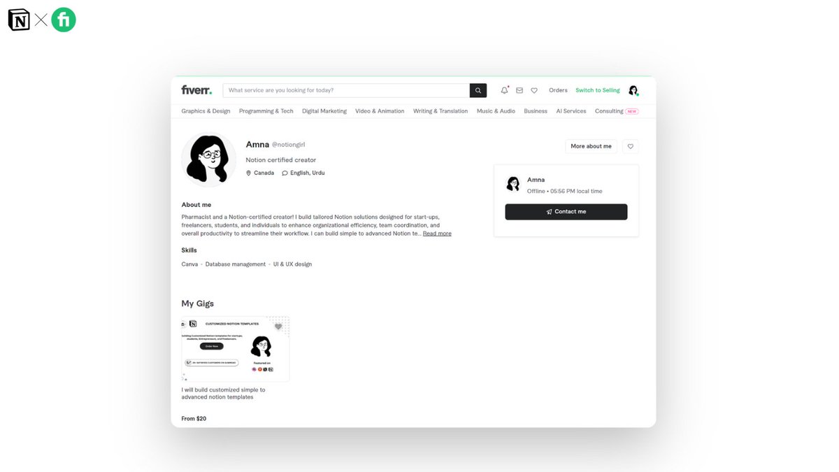 Finally signed up on <a href="/fiverr/">Fiverr</a> as a certified Notion creator.

Absolutely grateful to turn my passions into a side hustle. 🌠
fiverr.com/s/X8NvAD