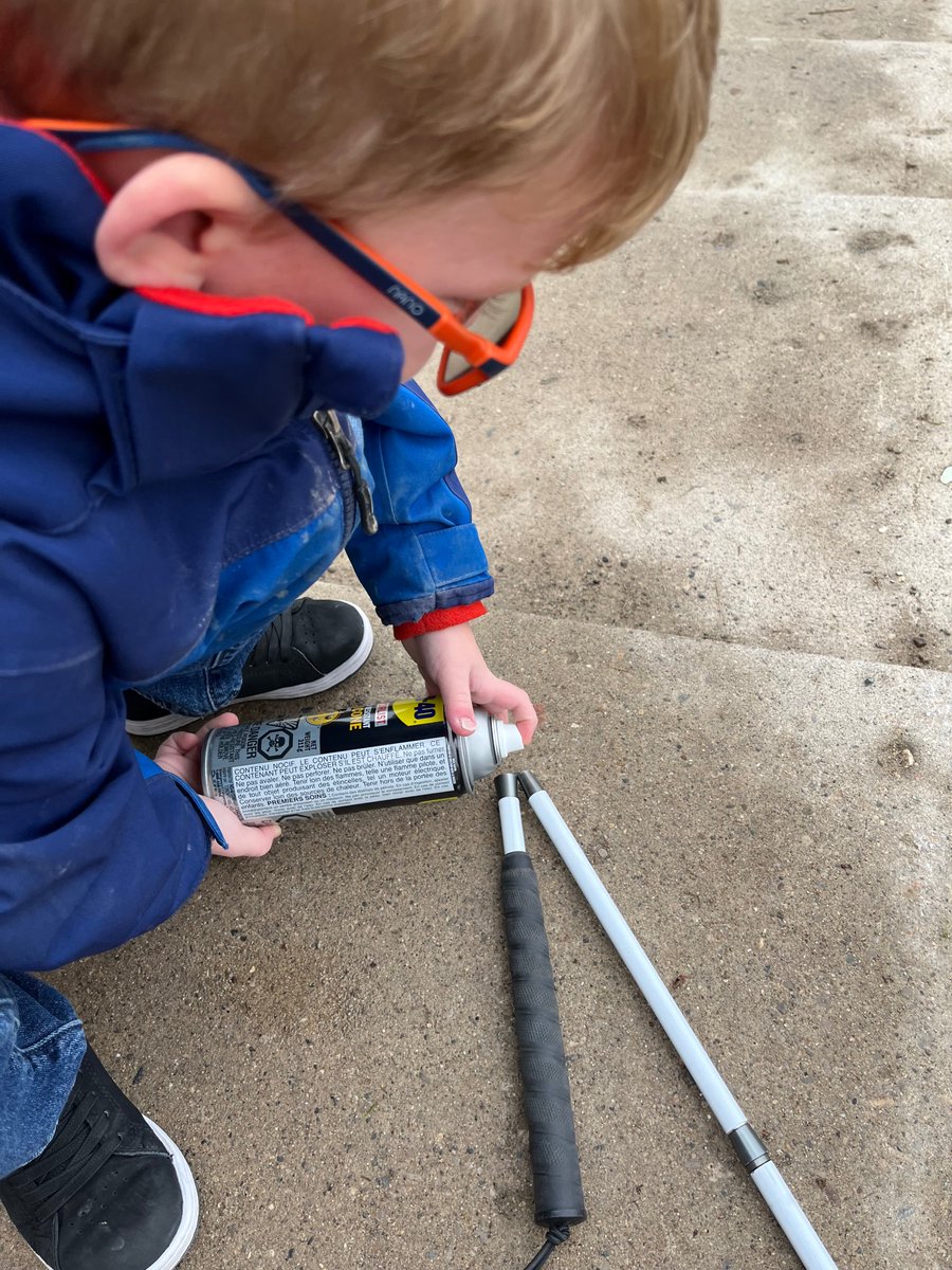 If they can't find you handsome, they might as well find you handy...

Thanks <a href="/OriginalWD40/">WD-40® Brand</a> for helping us out with our cane today (it was getting annoyingly hard to fold up).   Rather than work out more, he decided to take the easier route.
