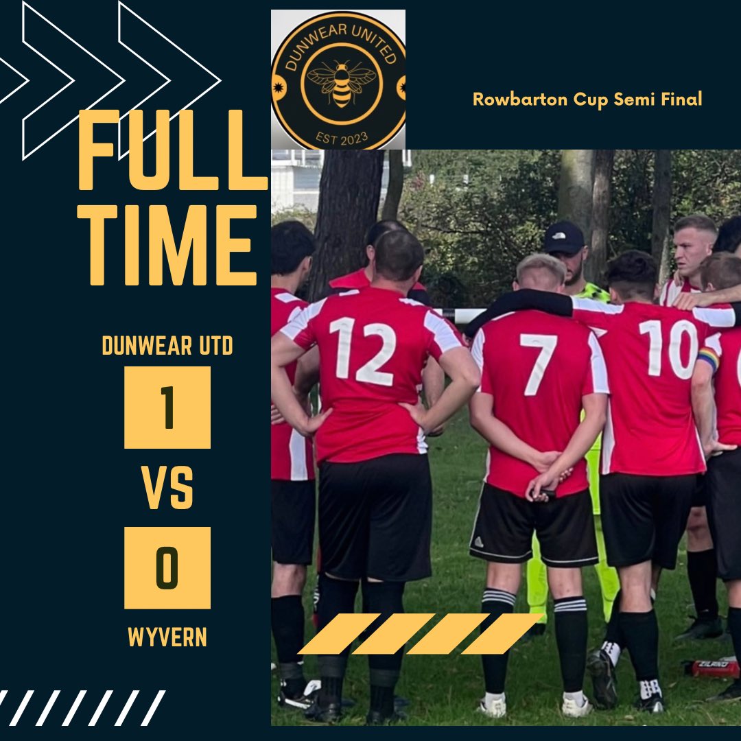 dunwearutd's tweet image. We have done it, after a hard fought battle against a well organised Wyvern side the bees are through to the final of the Rowbarton Cup thanks to a Chris Sleath free kick midway through the first half.🐝🐝🐝🐝🐝 #cuprun #tdsfl #firstfinal #debutseason