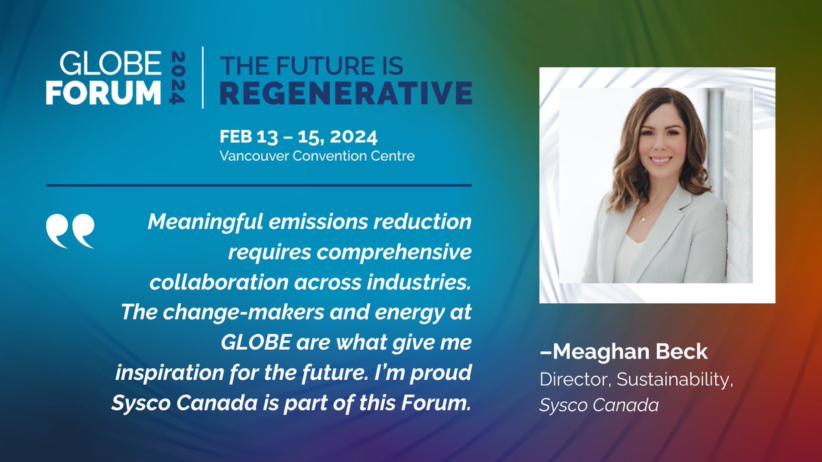 GLOBE_Series's tweet image. .@SyscoCanada's @MeaghanBeck is on her way to #GLOBEforum 2024! Our delegates are the leaders &amp;amp; changemakers driving #NetPositive impacts for the economy &amp;amp; our #ClimateFuture. Connect with North America's premier #sustinability &amp;amp; #climate community Feb. 13-15 in #VancouverBC:…