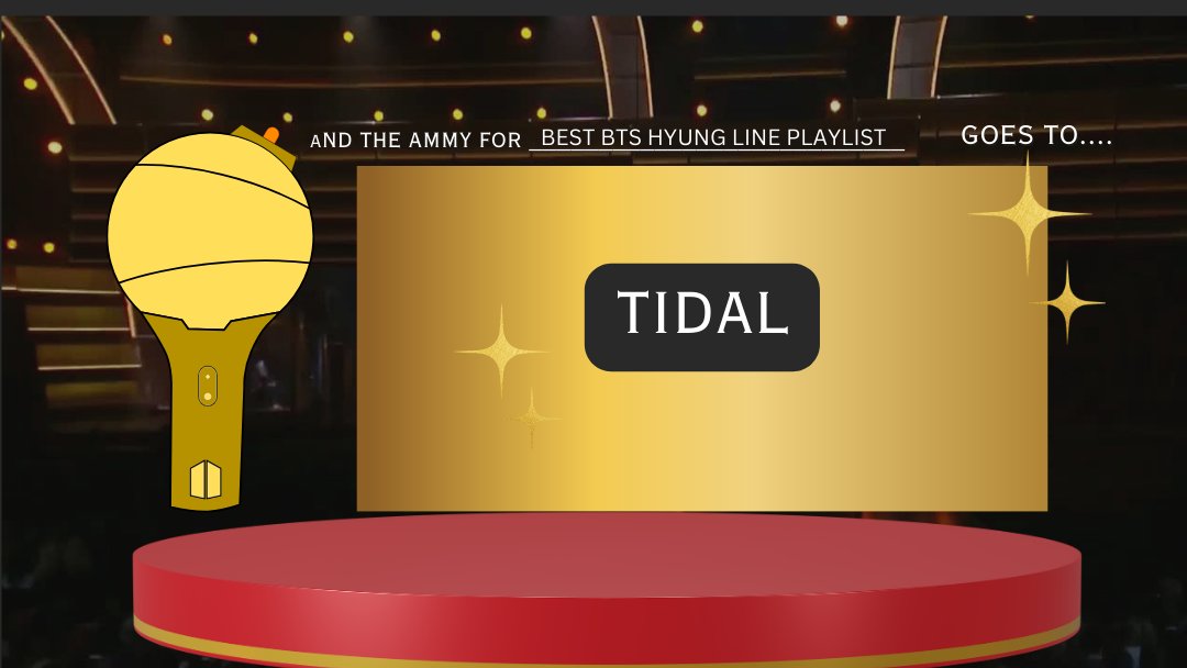 ARMYON_BTS's tweet photo. And the AMMY for [Best HYUNG LINE Playlist] goes to...

@ARMYonTidal

#AMMYWinner 
#TheAMMYs https://t.co/JC1MF0Hi4T