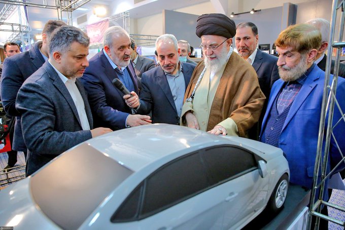 PaleoPhil's tweet photo. "But, Supreme Leader, isn't this car too small for the Iranian people?" https://t.co/sBgEULv8Vh