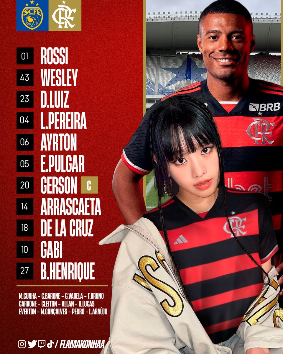 nayeoncarioca's tweet photo. Time escalado para o jogo de 21:30!!

#SCOxFLA #VamosFlamengo https://t.co/wv9VXhHHzQ