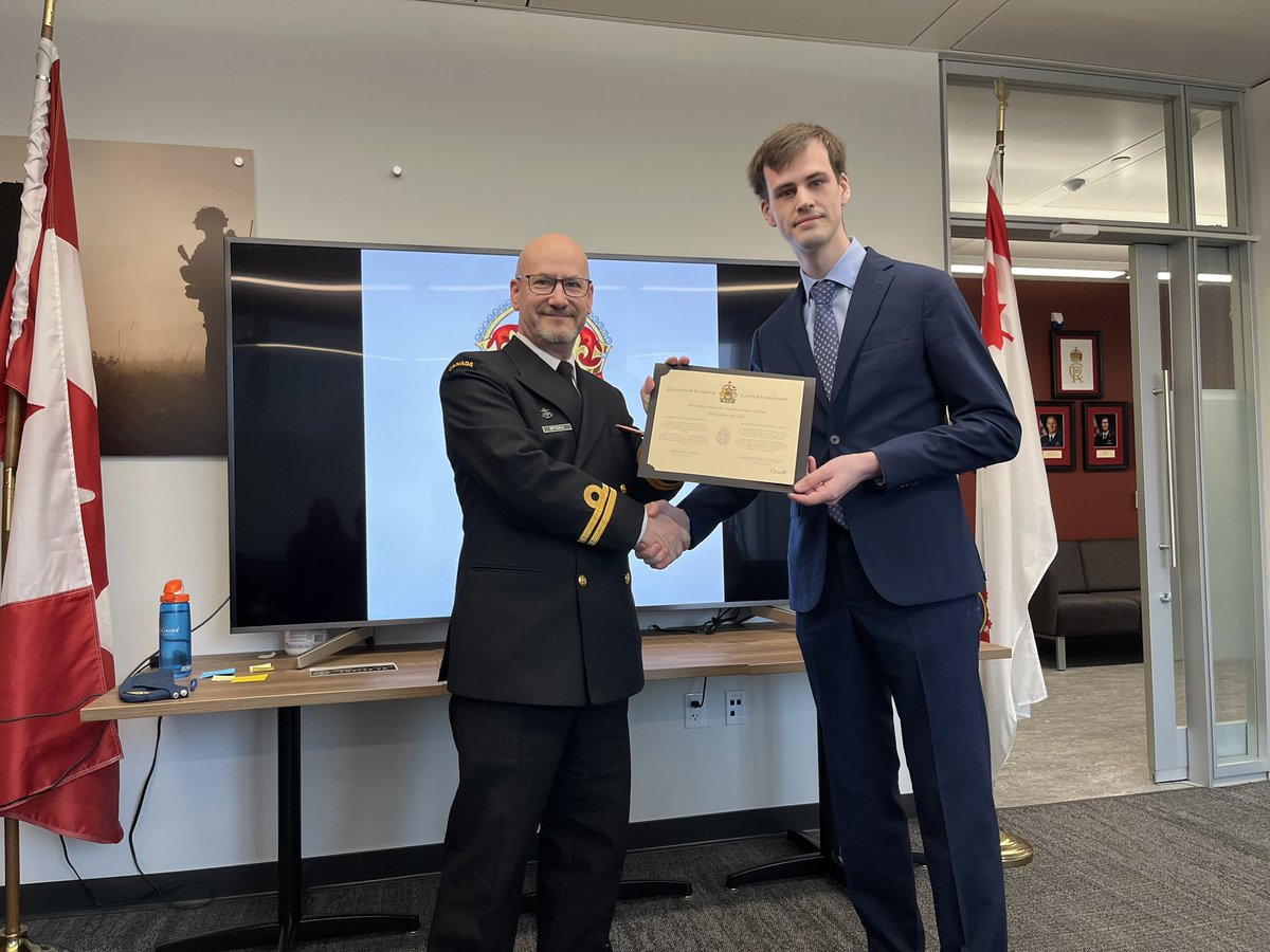 So this happened today  I was fortunate to be the one to swear Joel into the CAF today. So proud of him.