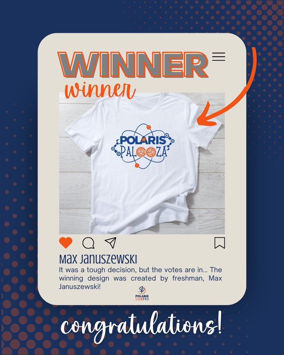 Polaris Sign Pro at BMHS (@polarissignpro) on Twitter photo Congratulations! So many great designs to choose from!! After the vote, Max Januszewski is the winner!! Shirts will be in production soon <a href="/polariscareer/">Polaris Career Center</a>
<a href="/BereaCSD/">Berea CSD</a> <a href="/MichaelMayell/">Michael Mayell</a> <a href="/m_smithberger/">Mark Smithberger</a> <a href="/BCSDWheeler/">Mrs. Tracy Wheeler</a> <a href="/BMHSTitans/">Berea-Midpark HS</a> Congratulations! So many great designs to choose from!! After the vote, Max Januszewski is the winner!! Shirts will be in production soon <a href="/polariscareer/">Polaris Career Center</a>
<a href="/BereaCSD/">Berea CSD</a> <a href="/MichaelMayell/">Michael Mayell</a> <a href="/m_smithberger/">Mark Smithberger</a> <a href="/BCSDWheeler/">Mrs. Tracy Wheeler</a> <a href="/BMHSTitans/">Berea-Midpark HS</a>