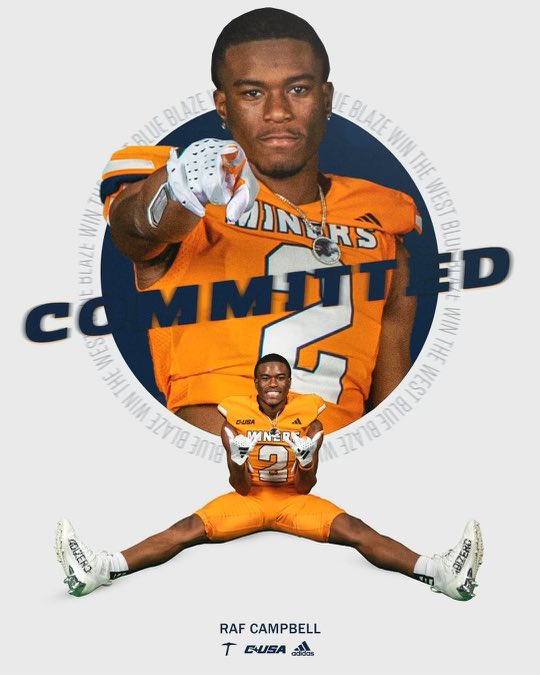After a long talk with my family I am blessed to announce that I will be taking my talents to  The University of Texas-El Paso for the next four years ! 100% committed.
<a href="/coachjsam/">Joseph Sam</a> <a href="/WillieCarter34/">Willie Carter 🏈🏈</a> <a href="/CoachSWUTEP/">Scotty Walden</a> @CoachBrown_UTEP <a href="/CoachStew06/">Charles A. Steward 🤙🏾🦍✊🏾🏋🏾‍♂️</a> <a href="/UTEPAthletics/">UTEP Miners</a> <a href="/CoachBeJackedUp/">Coach Devon Campbell</a>