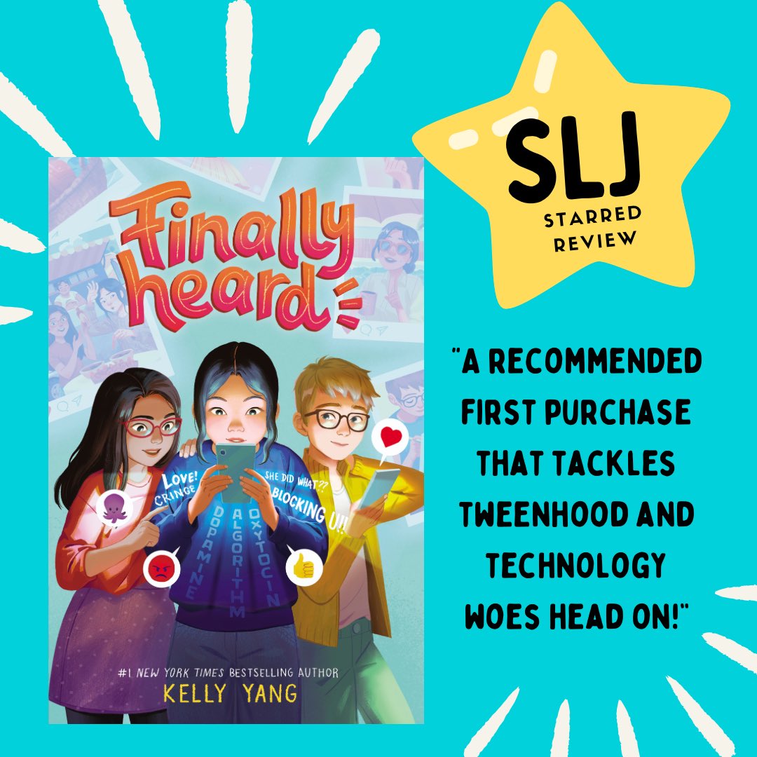 Kelly Yang (@kellyyanghk) on Twitter photo FINALLY HEARD just received a starred review from <a href="/sljournal/">SchoolLibraryJournal</a>, which called it “A recommended first purchase that tackles tweenhood and technology woes head-on!” With the Senate hearings on how to protect children online going on right now, it’s vitally important that we teach FINALLY HEARD just received a starred review from <a href="/sljournal/">SchoolLibraryJournal</a>, which called it “A recommended first purchase that tackles tweenhood and technology woes head-on!” With the Senate hearings on how to protect children online going on right now, it’s vitally important that we teach
