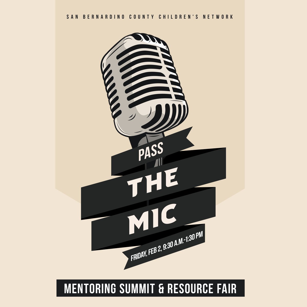 SBCoDCSS's tweet photo. Pass the Mic will be held at San Bernardino Valley College. The event is a supportive environment for at-promise students by bringing together mentors and community services. We will be at the event, providing resources and one-on-one Child Support services. #sanbernardino https://t.co/4pOKyBGmk3