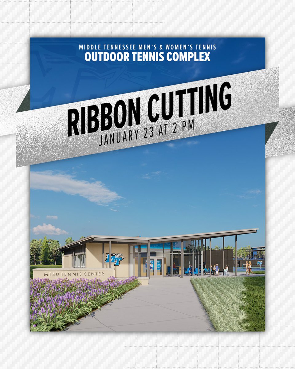 CoachJimmyB's tweet photo. Thurs, Feb 1st at 1pm at Murphy Center track will be the π cutting for the new $7 million π΅ outdoor πΎ complex, parking π
ΏοΈ in greenland lot. Friday at 5pm vs #22 Miss St indoors, pack the ATC! π₯ π», cedar glade π», π racket raffle and π kids clinic at 4pm π #packtheatc https://t.co/GqwWJSVEPI