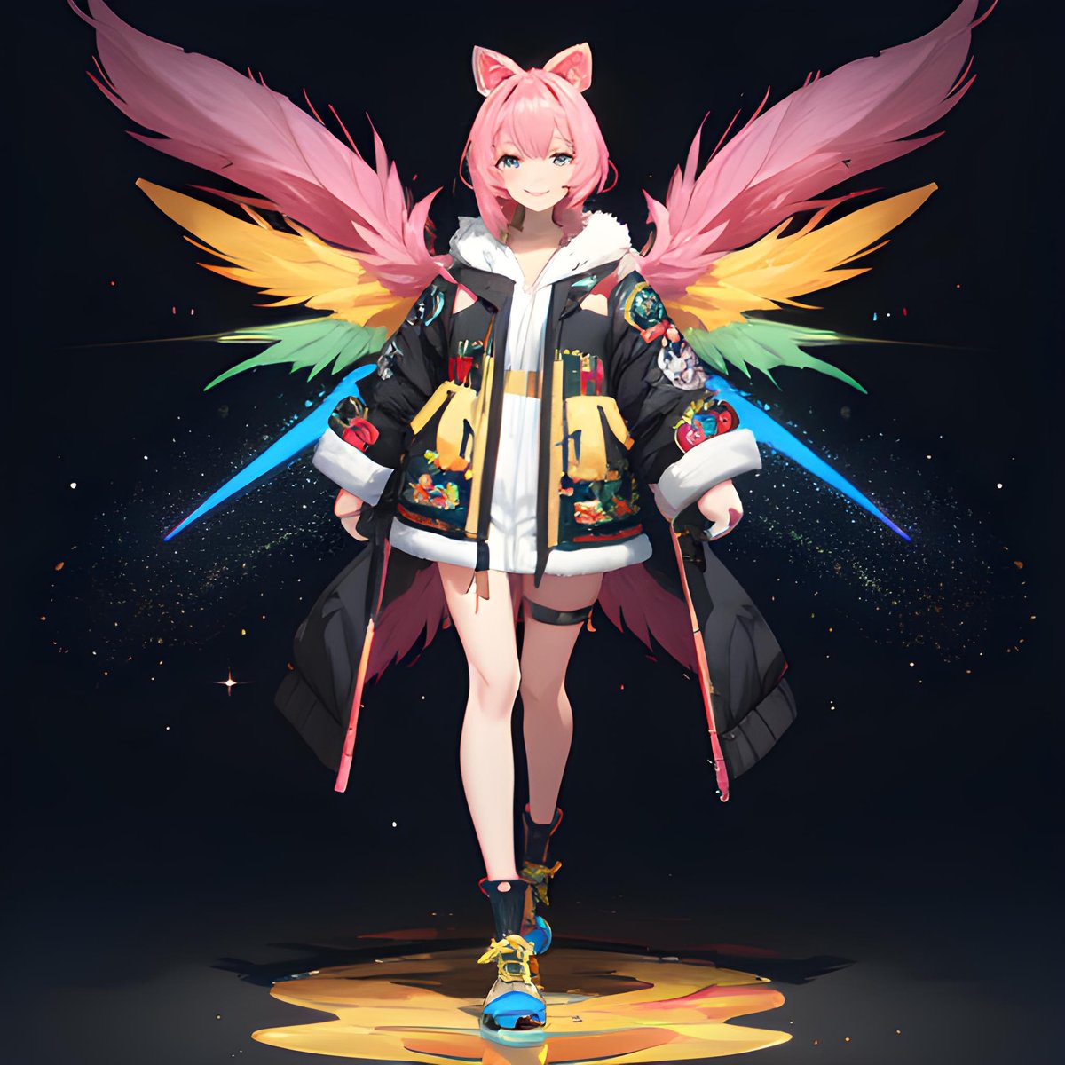 zero2zedGaming's tweet photo. Whimsical Wings A Coat of Colours #AnimeArt #WingsOfFantasy #ColorfulCoat #BowInHair #MagicalGirl #AnimeStyle #animegirl #anime #ai #digitalart #art #artificialintelligence #aigenerated #generativeai #machinelearning #aiartworks https://t.co/mU2fRUvwFY