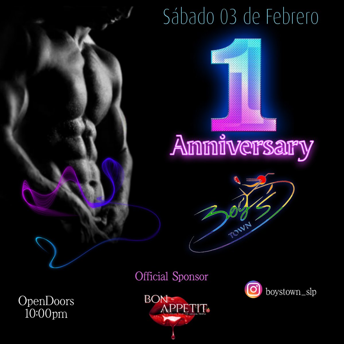 BonAppetitSlp's tweet photo. Está semana no tenemos evento pero nos vamos a divertir a @BoystownSLP en su primer aniversario 🔥❤️

Parejitas que gusten asistir y divertirnos juntos manden MD 🔥 https://t.co/RIR6vZx9hW